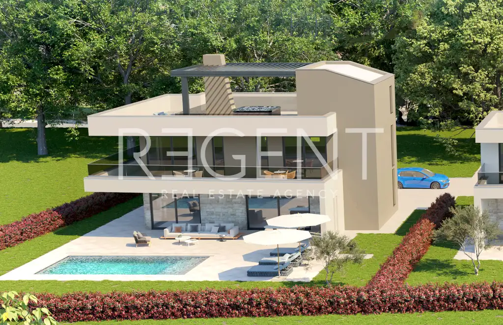 Istrie, Tar-Vabriga - Villa moderne avec vue sur la mer