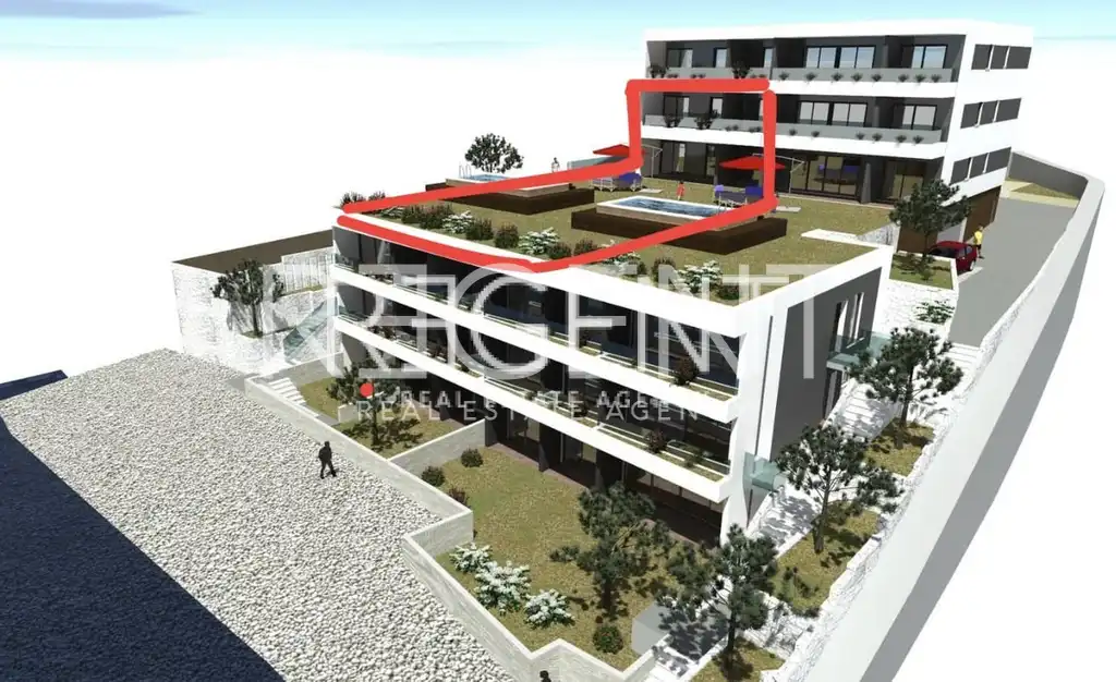 Split, Podstrana - Appartement de luxe en duplex au premier rang de la mer, 200 m2