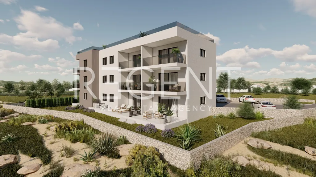 Trogir, Okrug Gornji – Dvosobno stanovanje z ložo 58 m2 novogradnja