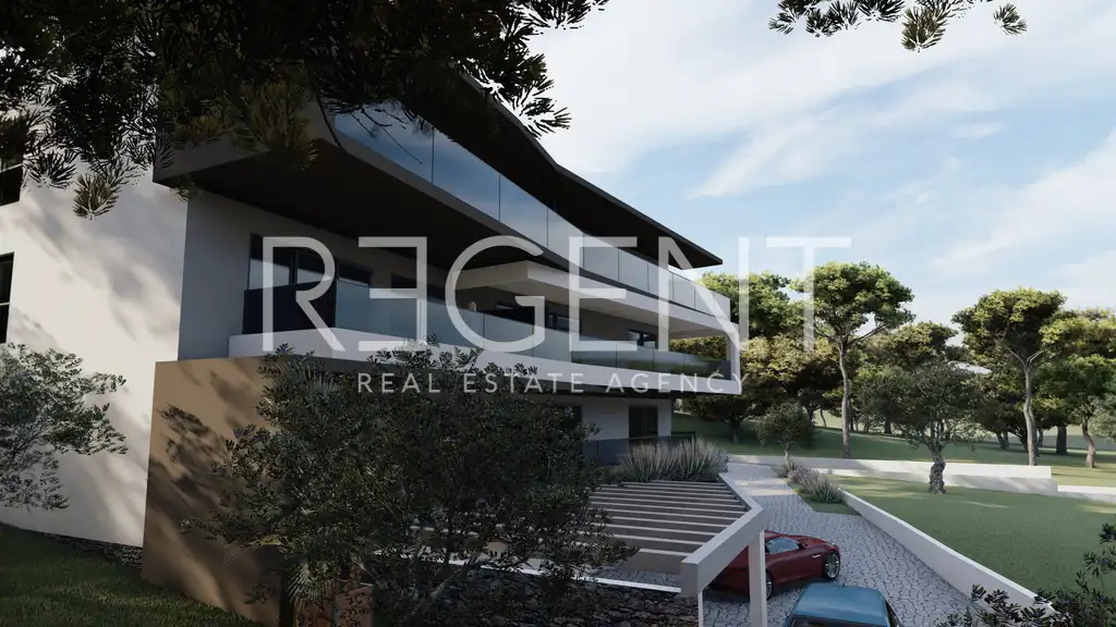 Rogoznica – appartamento trilocale di 91 m² con ampia terrazza, II fila dal mare