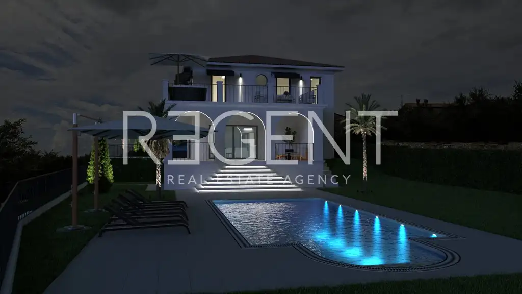 Vila 384m², okolica Buja — bazen, pogled i 832m² okućnica,mir