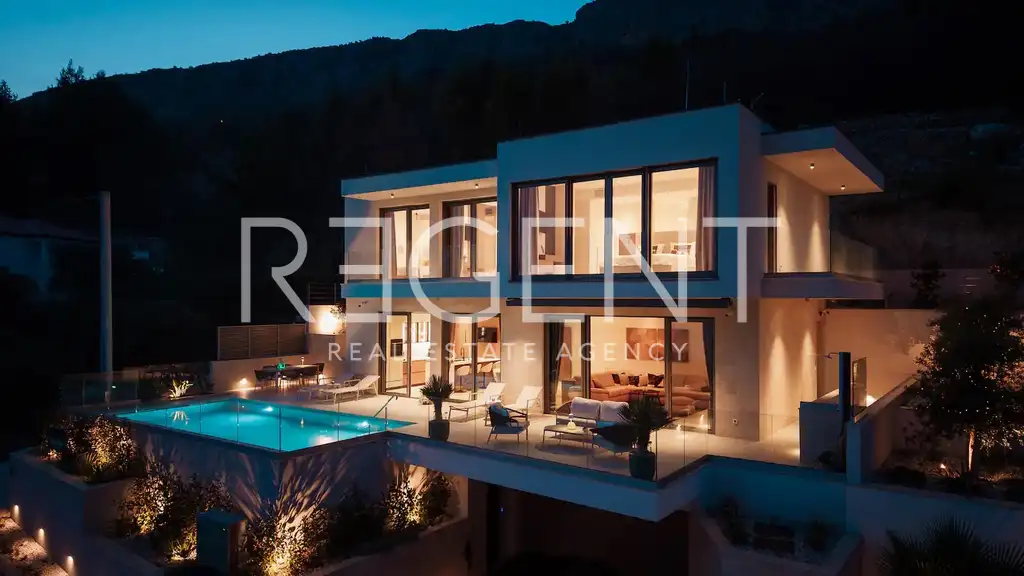 Vila 355 m², bazen, wellness i pogled na more – Split, Jesenice