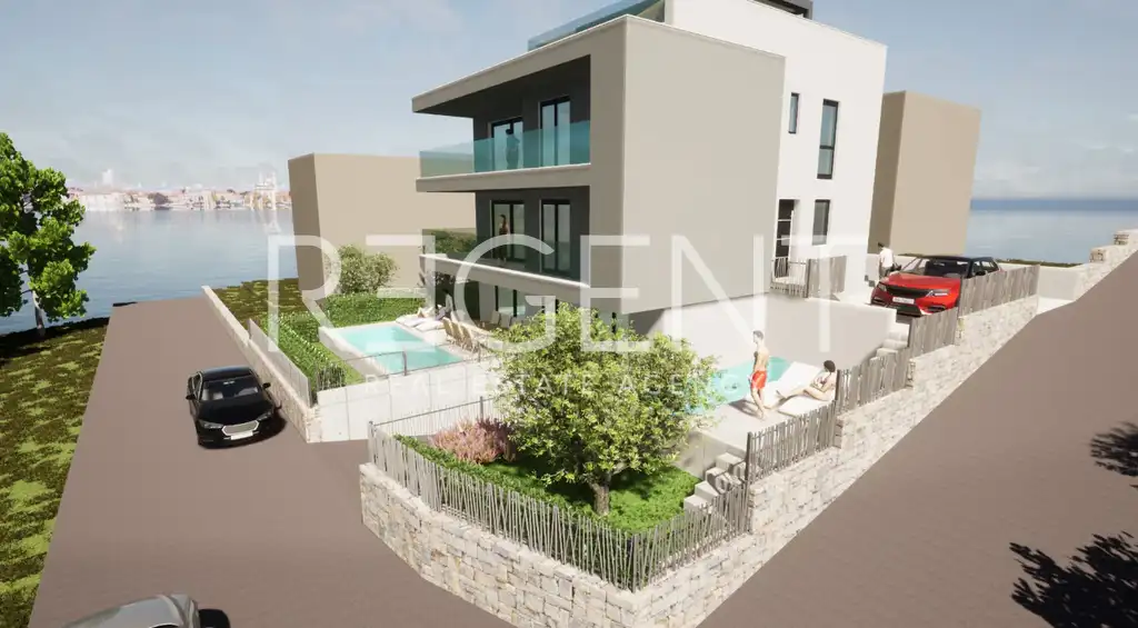 Trogir, Okrug Gornji - Penthouse so strešnou terasou a výhľadom na more