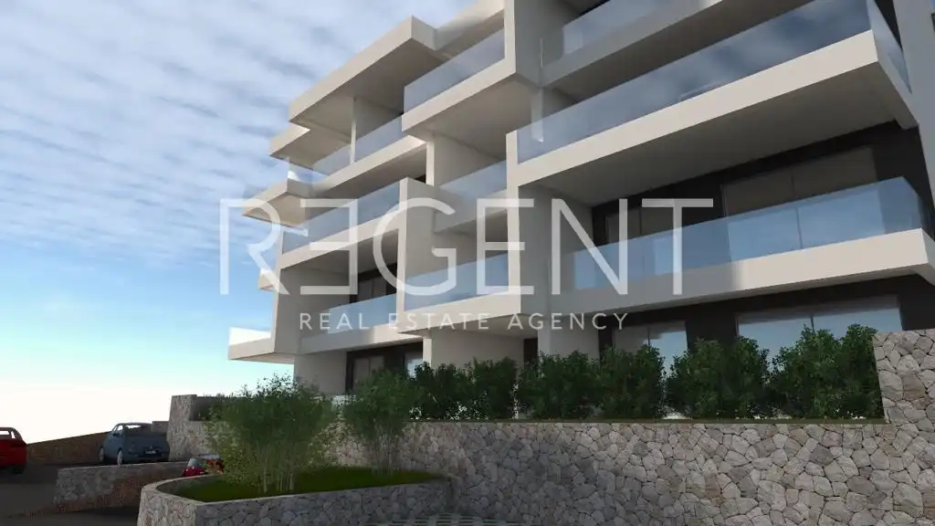 Trogir, Okrug Gornji – Dvosoban stan s pogledom na more 65 m2 novogradnja