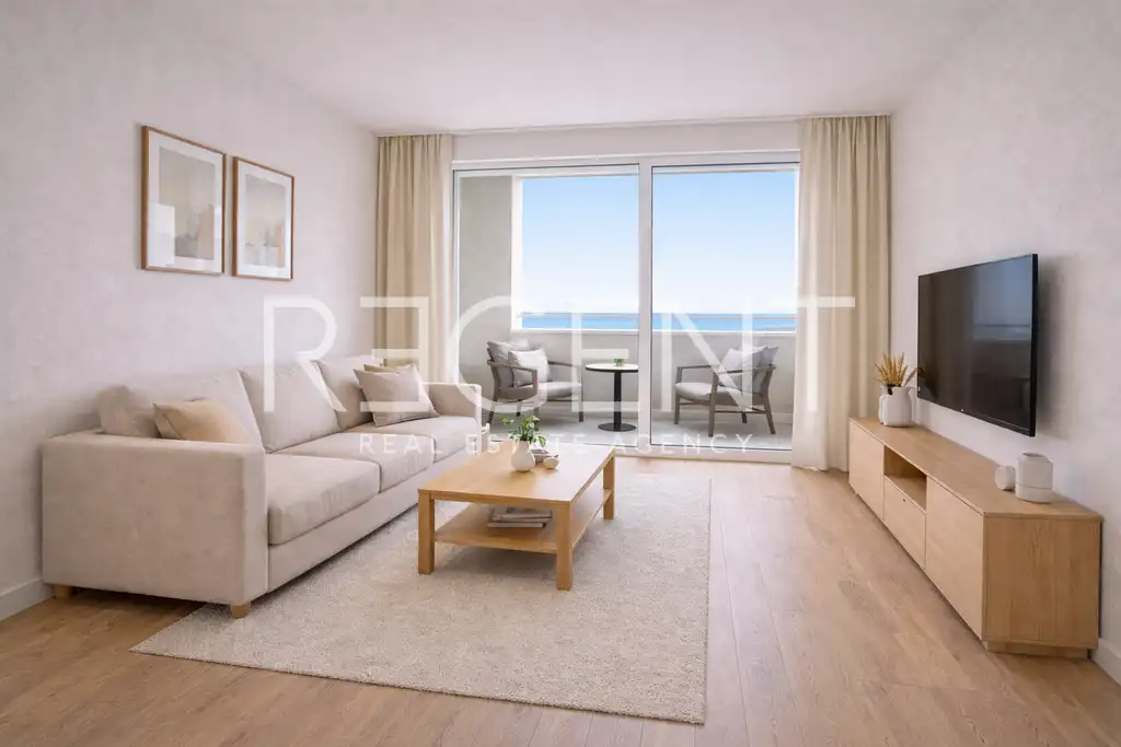 Makarska, Zelenka - appartement de deux pièces dans un immeuble neuf avec terrasse et jardin.