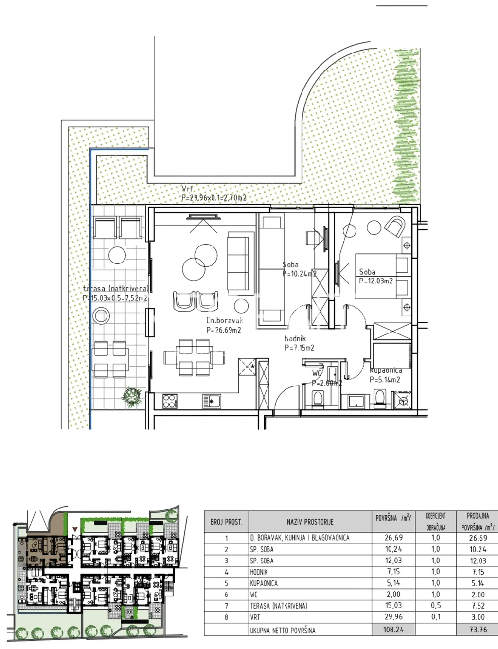 Makarska - Modern two-room apartment 74 m2 NEW CONSTRUCTION