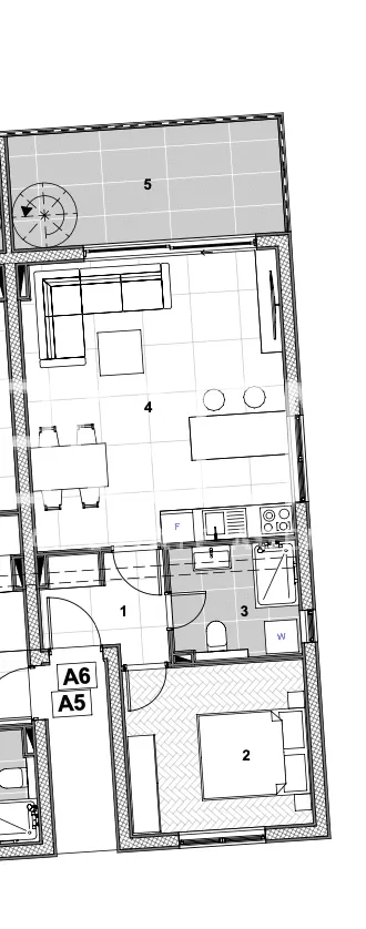 Trogir, Čiovo - Attico in un lussuoso complesso di appartamenti vicino al mare 70 m2