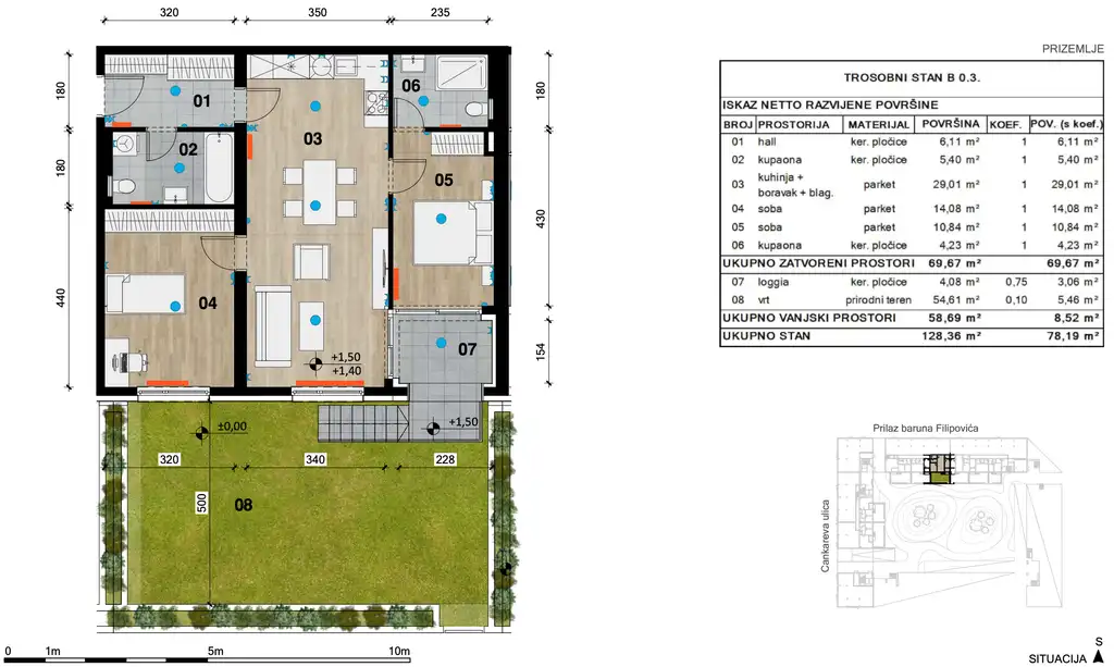 Záhreb, Črnomerec - Moderný trojizbový byt 128 m2 novostavba