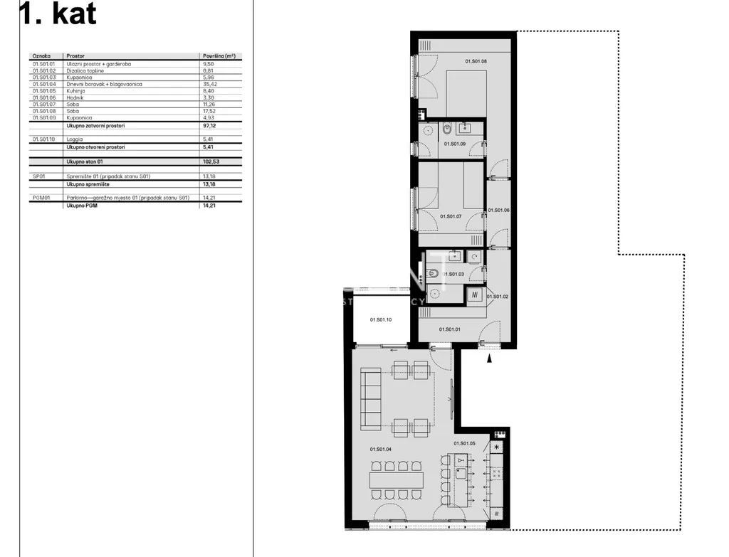 Záhreb, Medvedgradská - Trojizbový byt v centre mesta, novostavba 121 m2