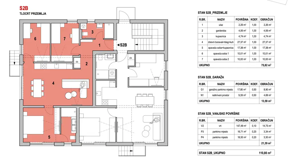 Zagreb, Šestine – Appartement de quatre pièces avec jardin