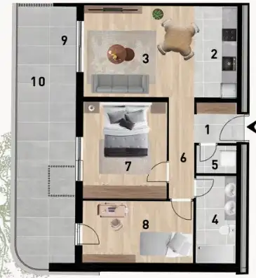 Zadar, Červené domy - Luxusní třípokojový byt 78 m2 novostavba
