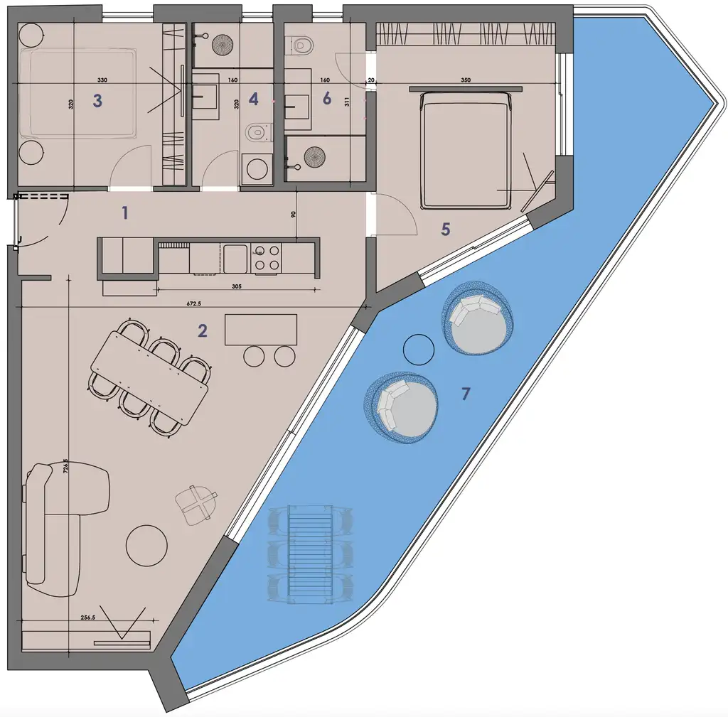Stan 126 m², Volosko-Opatija — terasa 37 m², 2 garaži, 2 spalnici