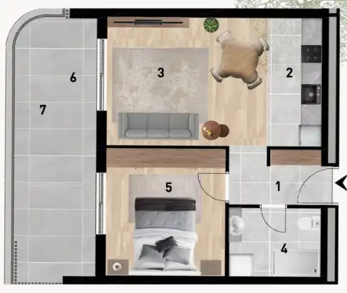 Zadar, Crvene kuće - Luxusní dvoupokojový byt 57 m2 novostavba