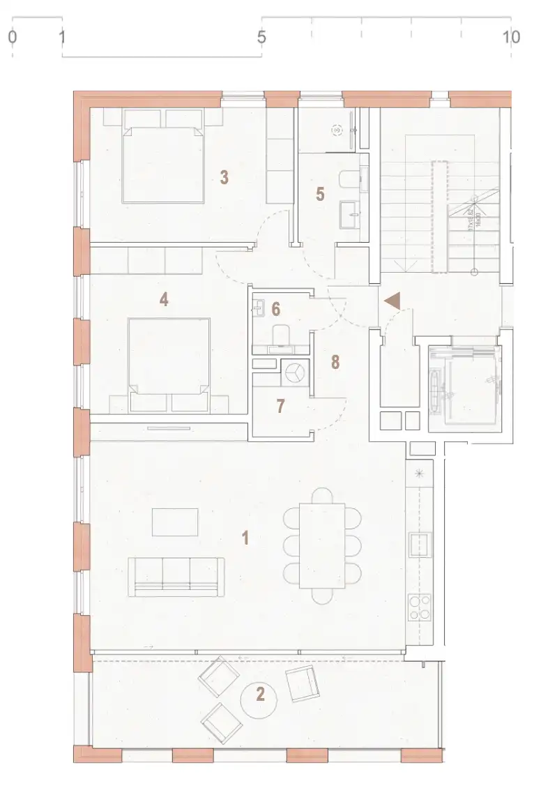 Trogir, Seget Donji – Luxusný apartmán s loggiou a výhľadom na more