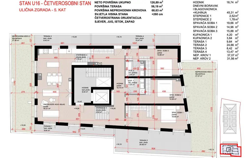 Zagreb, Maksimir - Četverosoban penthouse s prostranim terasom