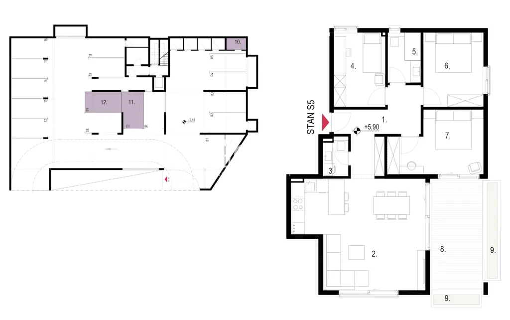 Split, Kaštela - Třípokojový byt s terasou 109 m2 NOVÁ STAVBA