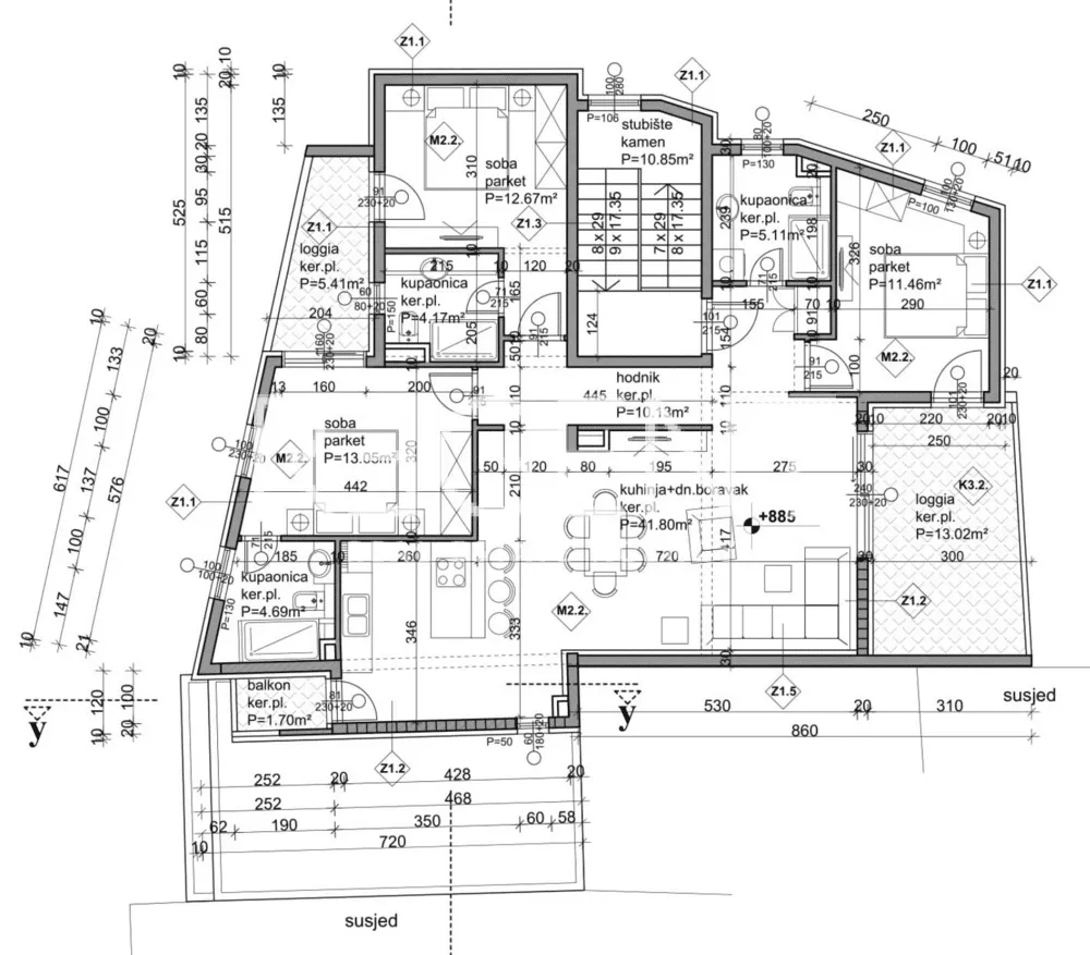 Makarska - Penthouse 117 m2 v novostavbě