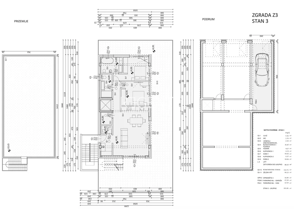 Záhreb, Gračani - Luxusný byt v obytnej novostavbe 174 m2, PRENÁJOM