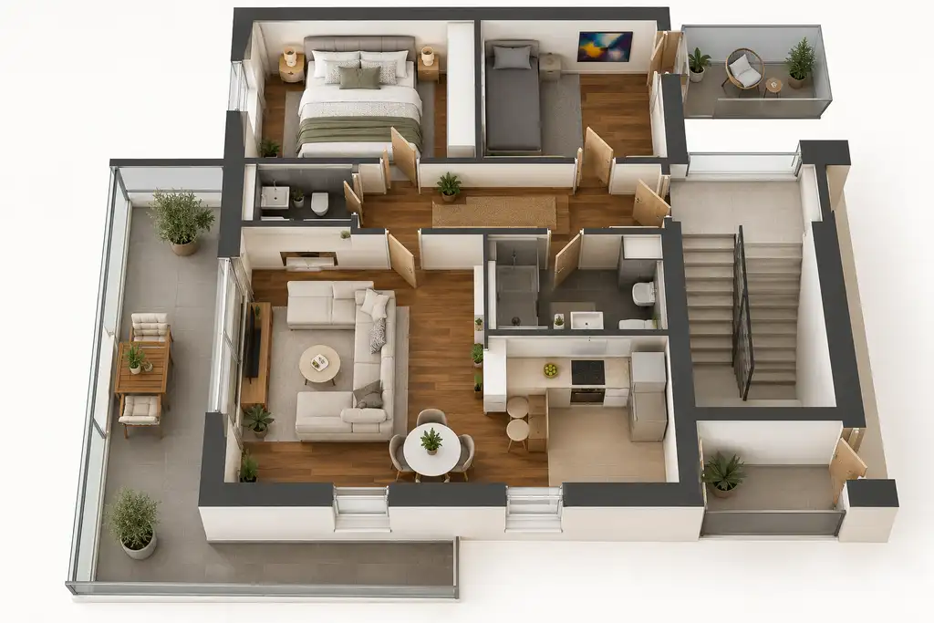 Třípokojový byt 76,09 m², výhled na jezero, parkování – Jarun