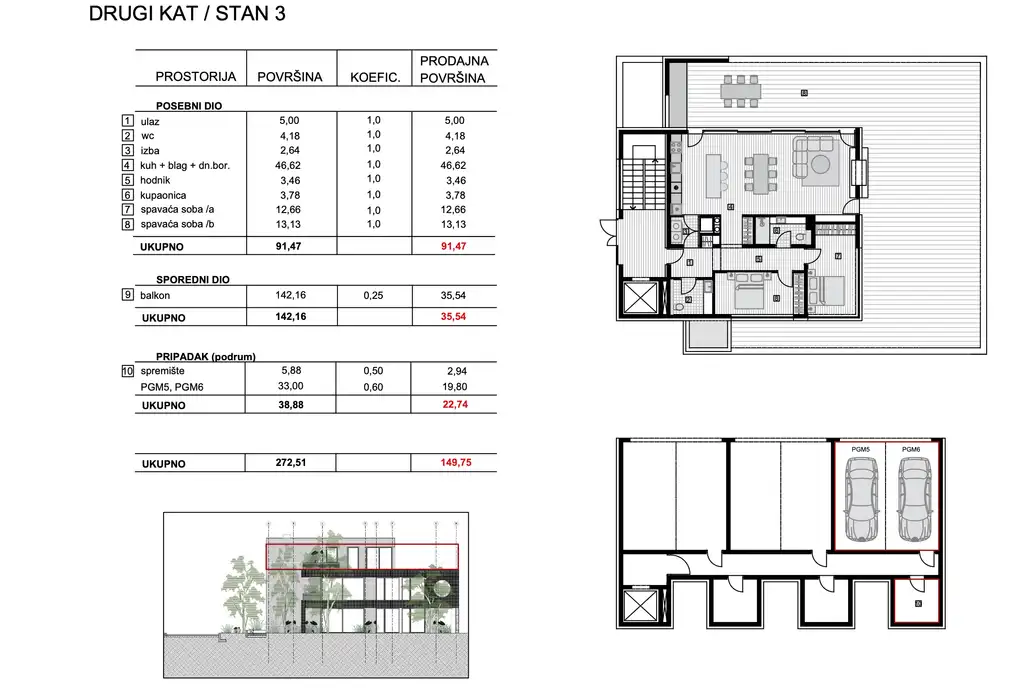 Zagreb, Gornji Bukovac – Zweizimmerwohnung mit großzügigem Balkon in einer Villa
