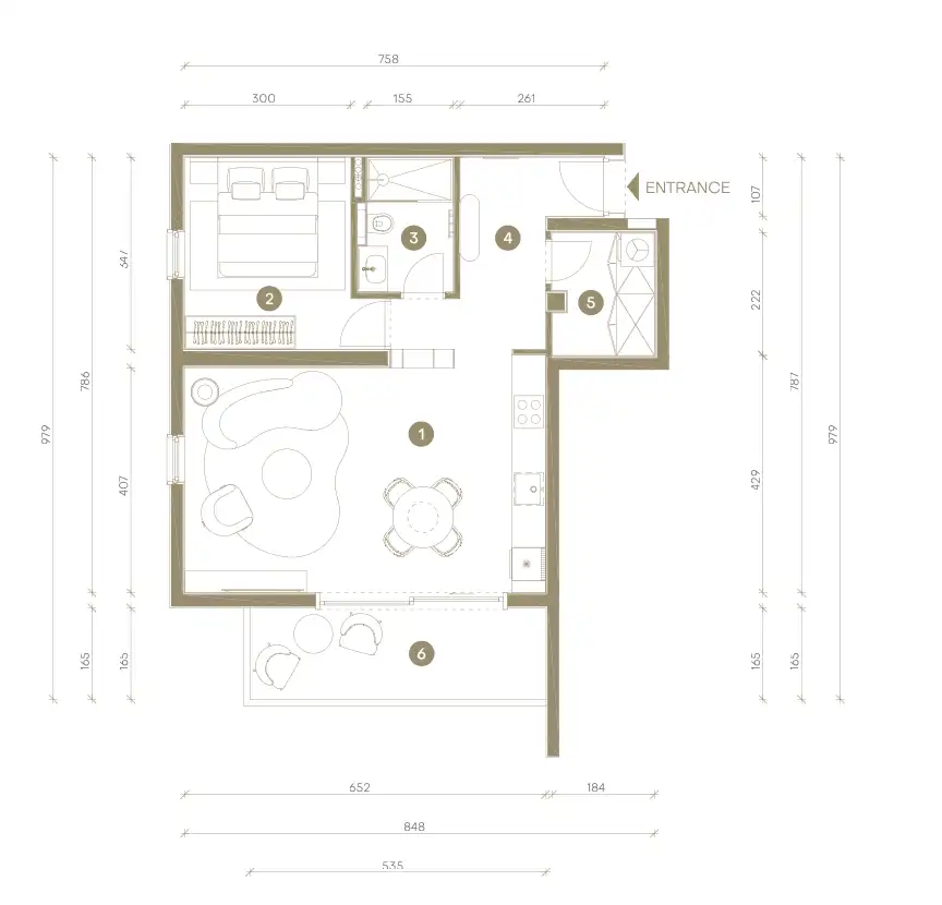 Novi Vinodolski, Mövenpick – dvosoban apartman 63 m² blizina mora