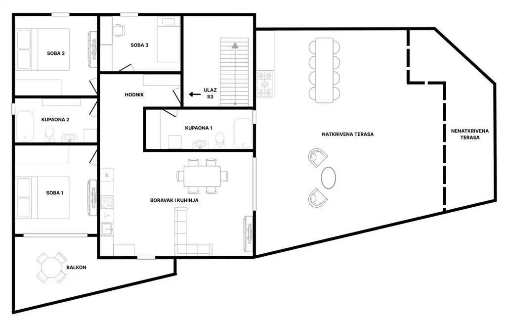 Záhřeb, Gračani – Třípokojový byt se zahradou v novostavbě