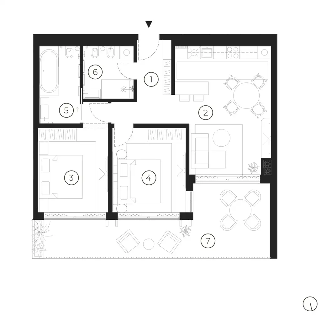 Istra, Umag - Trojizbový apartmán Green Tower Hotel & Residence