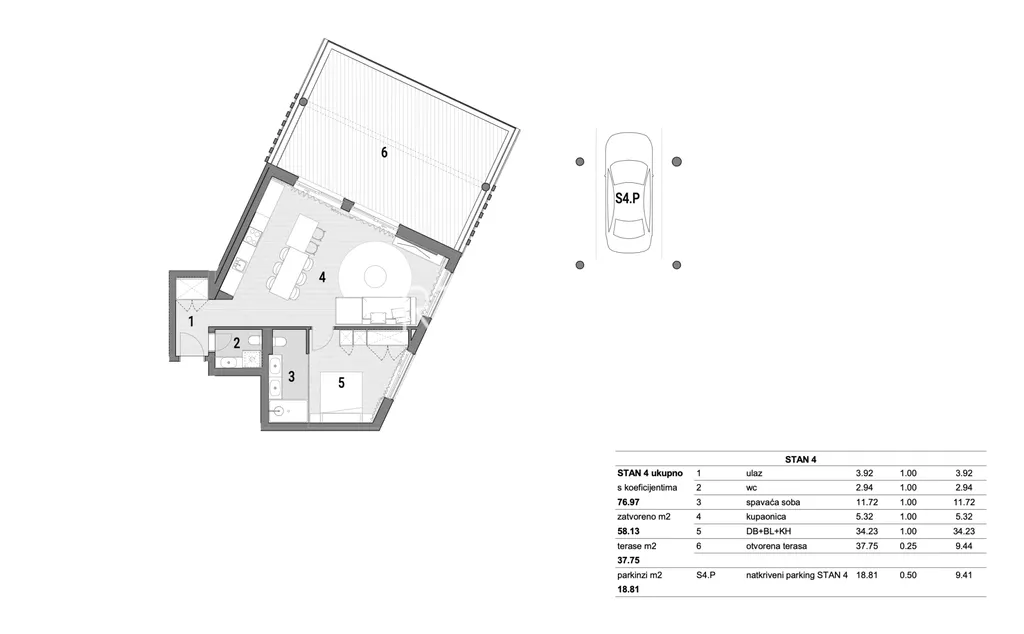 Záhřeb, Šestine - Luxusní dvoupokojový byt v městské vile 80 m2
