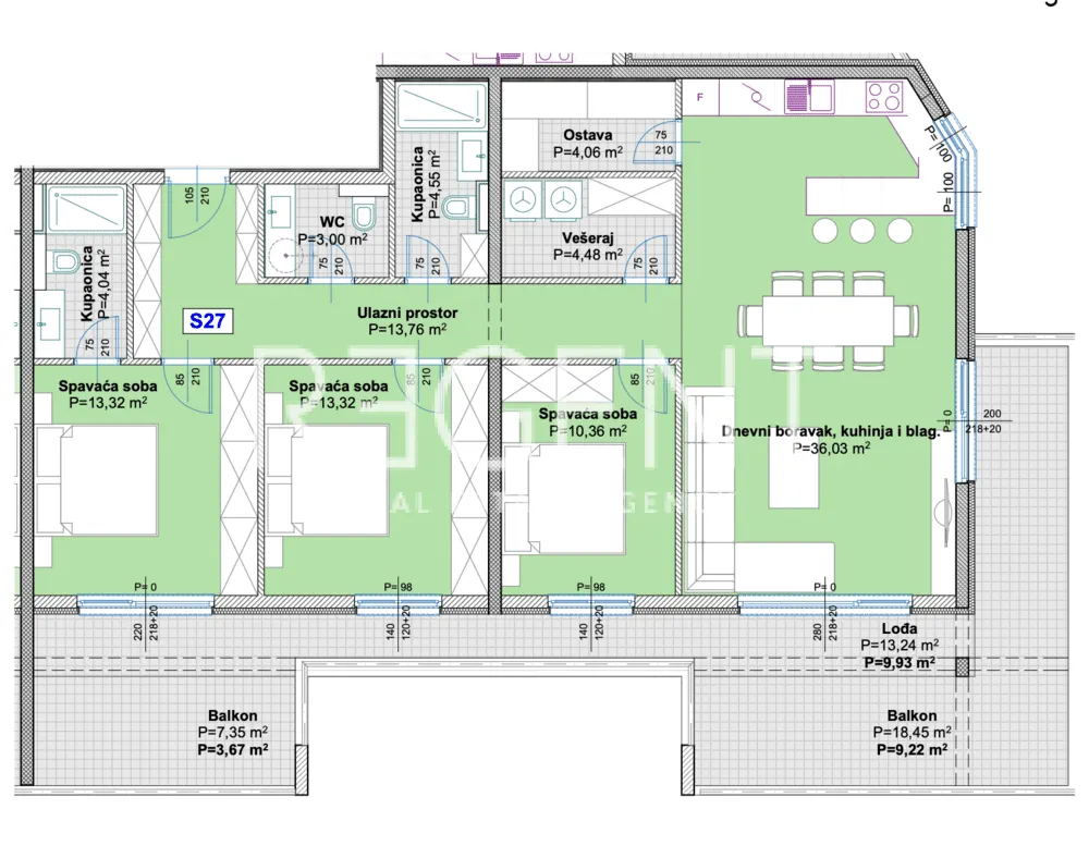Makarska, Centar - Třípokojový byt 130 m2 - NOVÁ STAVBA