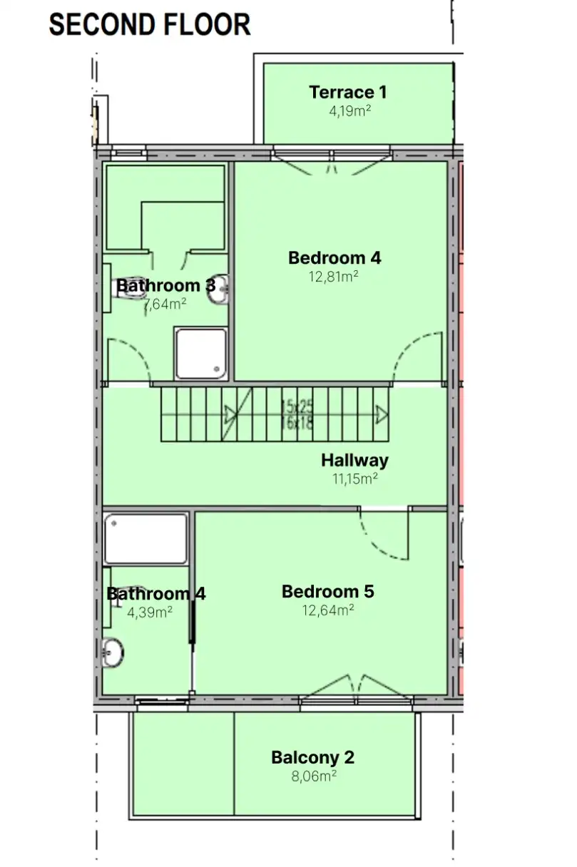 Privlaka - Dom szeregowy z basenem i tarasem na dachu.