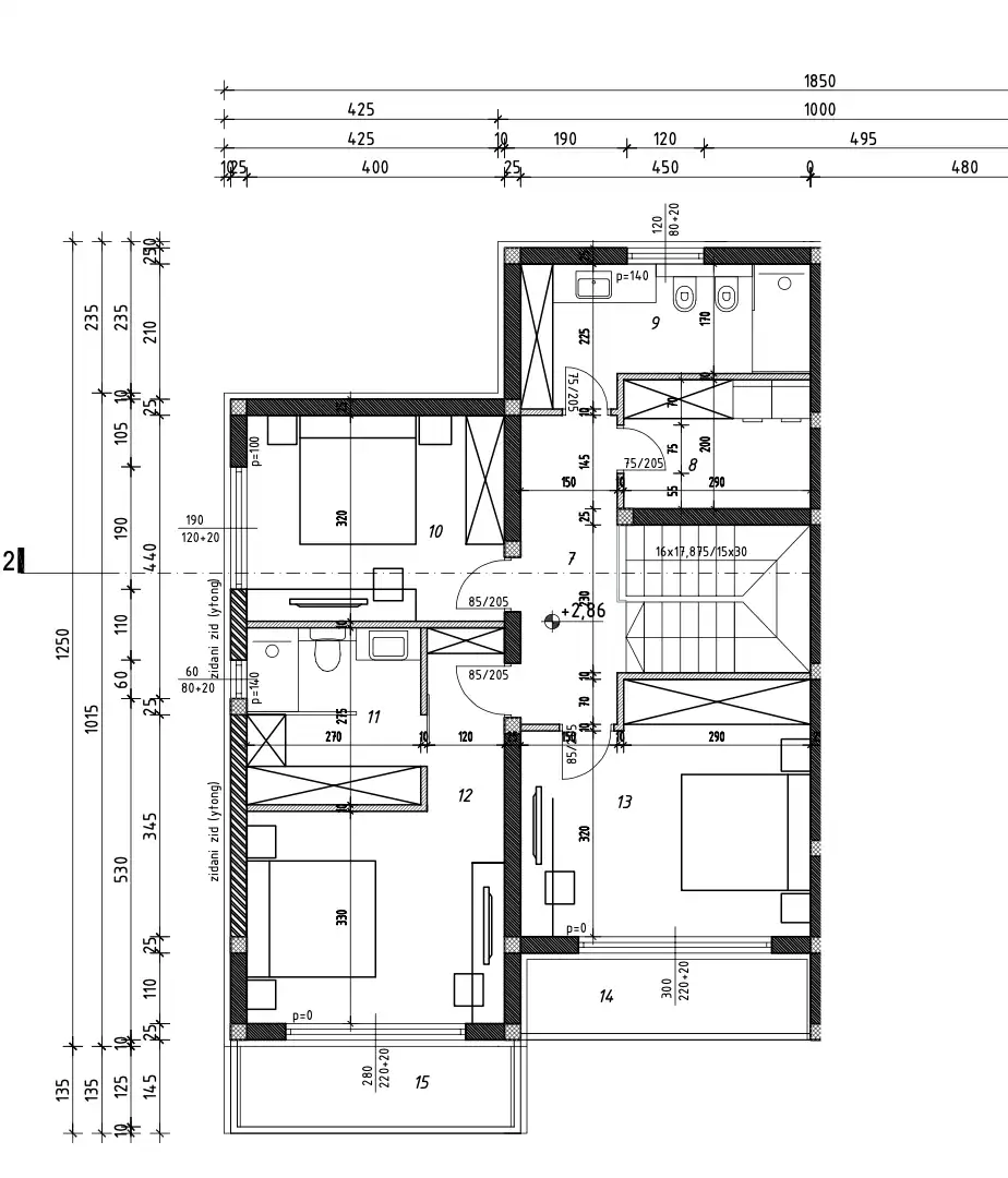 Castelli, Kaštel Stari – appartamento trilocale a due piani con giardino e vista