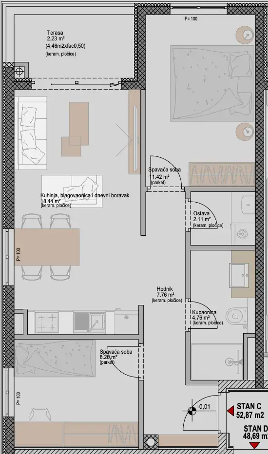 Istrie, Poreč - Appartement moderne de trois pièces dans un immeuble neuf exclusif