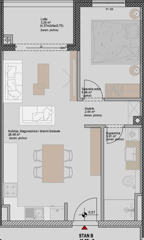 Istrie, Poreč - Luxueux appartement de deux chambres dans un immeuble neuf exclusif.