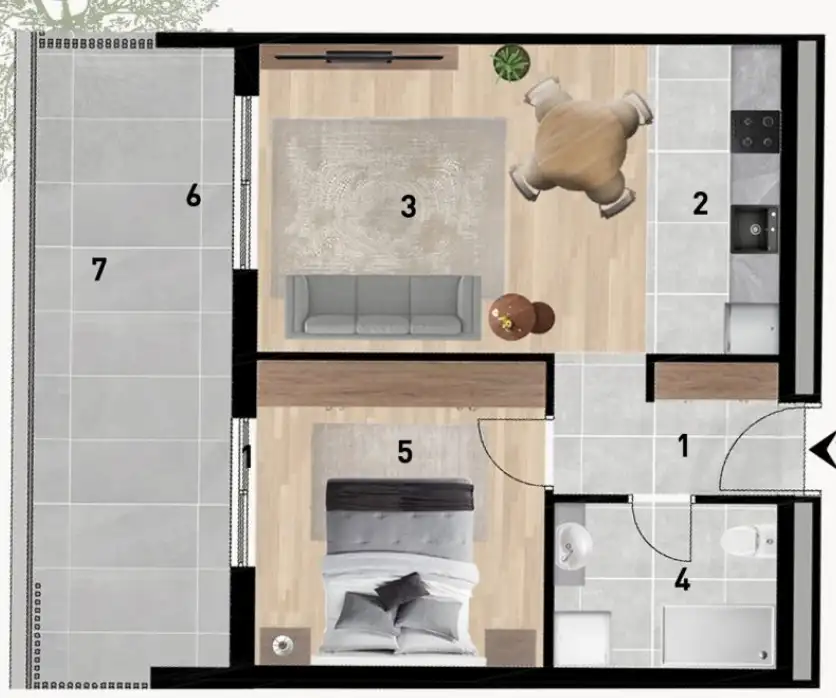 Zadar, Crvene kuće - Luxusní dvoupokojový byt 57 m2 novostavba
