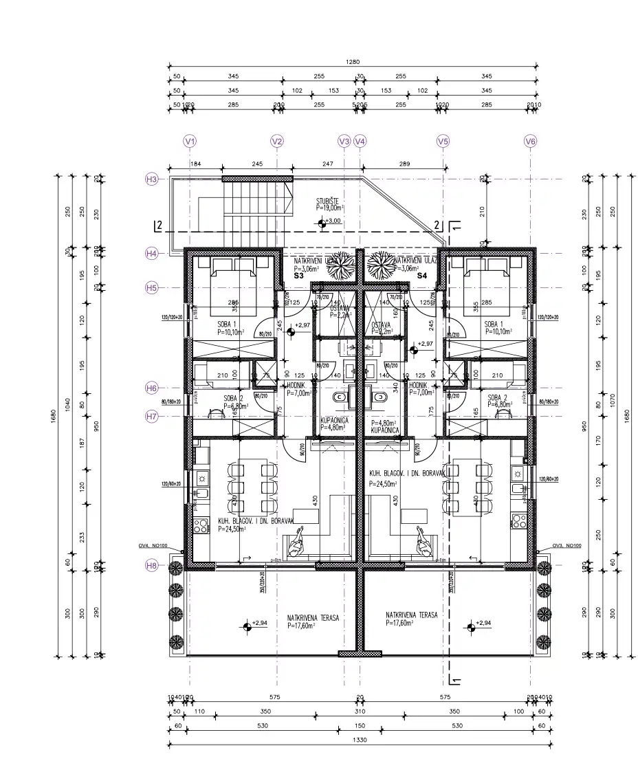 Trogir – stan 81,54 m², terasa 17 m², 2S+DB, garaža