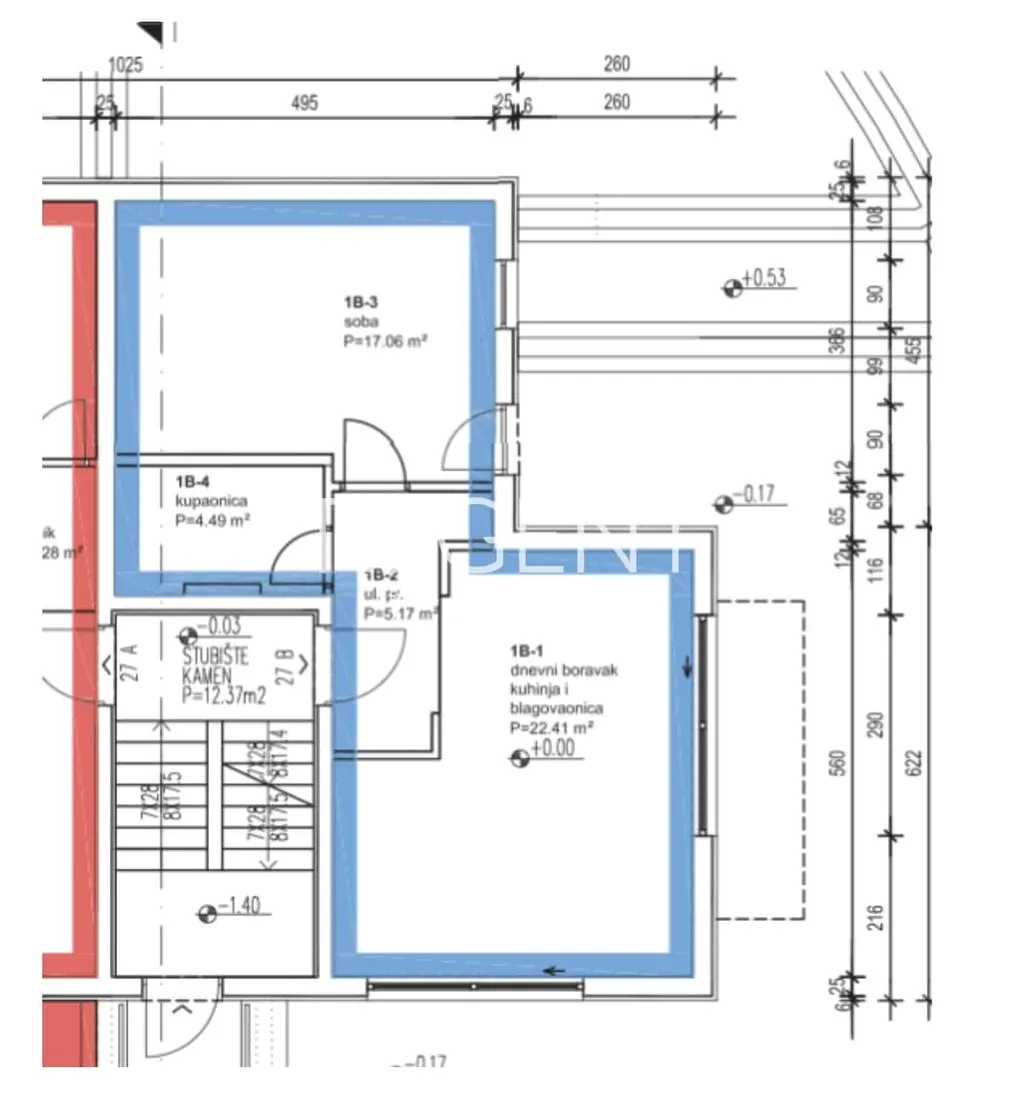 Brač, Sutivan - Byt 2+kk v bytovém komplexu 62,59 m2