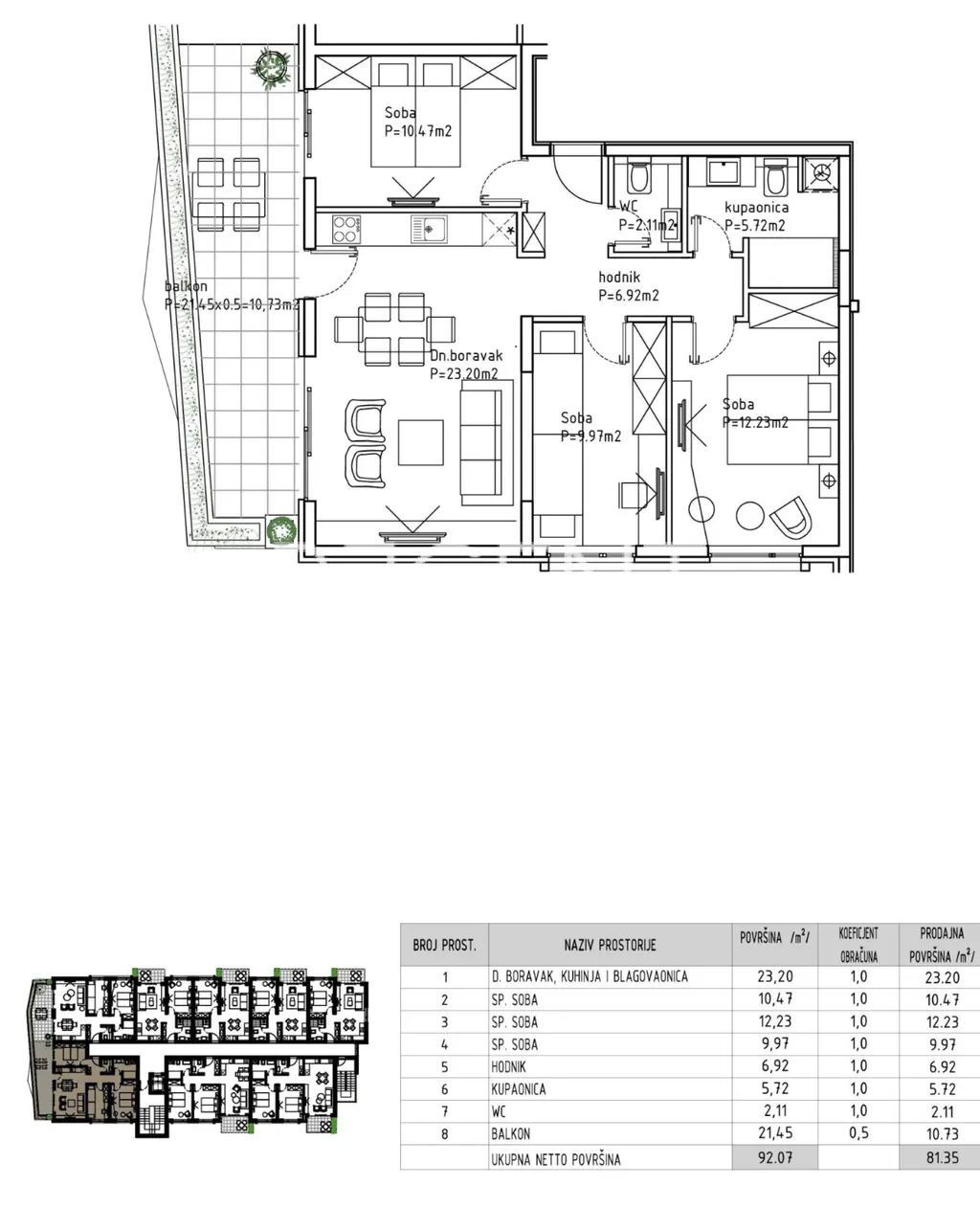 Makarska - Moderno trisobno stanovanje 82 m2 NOVOGRADNJA