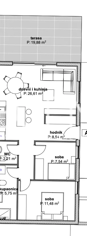 Trogir, Čiovo - Apartmán v luxusním apartmánovém komplexu blízko moře 72 m2