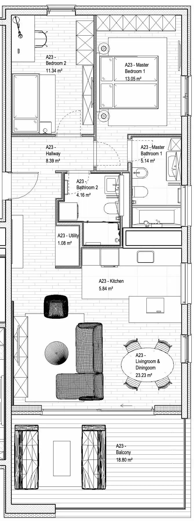 Split, Žnjan - Luksuzno dvosobno stanovanje z odprtim pogledom na morje