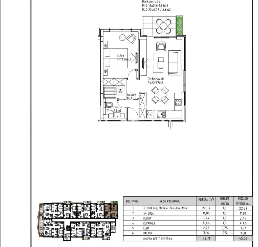 Makarska - Modern one-room apartment 46 m2 NEW BUILDING