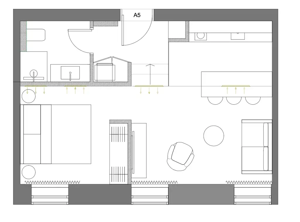 Stan 35 m² za najam — prvi najam, Centar