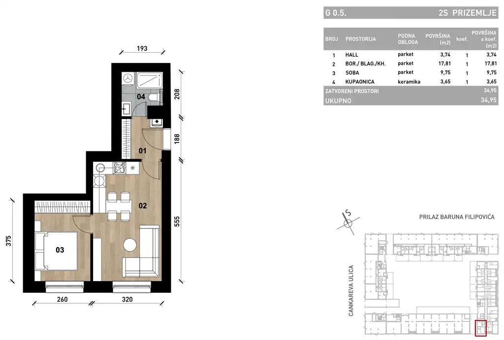 Zagreb, Črnomerec - Moderno dvosobno stanovanje 35 m2 novogradnja
