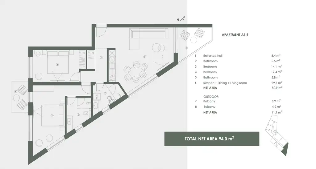 Istra, Savudrija, Crveni Vrh - "Golf Residence" třípokojový byt