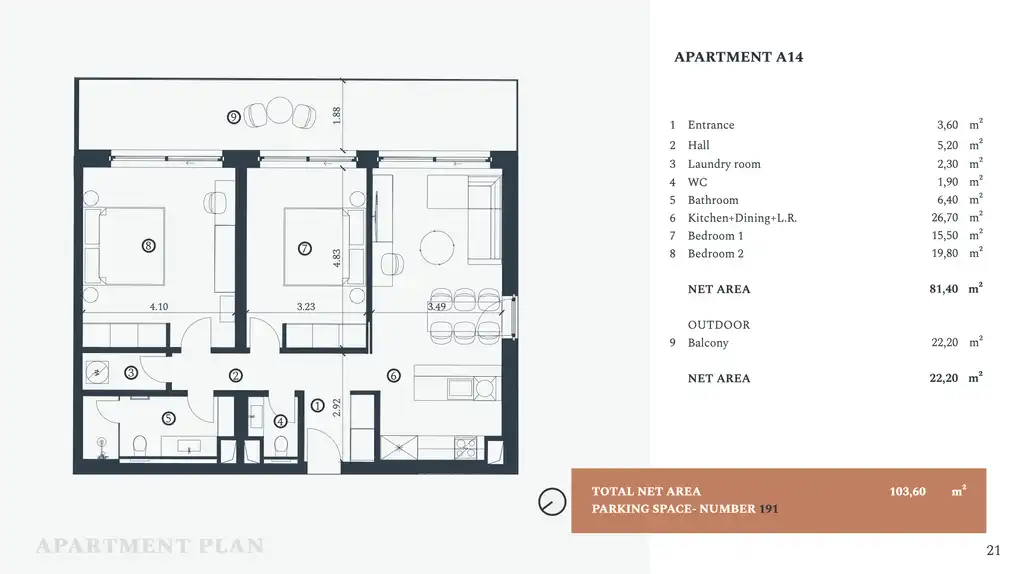 Istra, Savudrija, Crveni Vrh – Petram Resort apartman u luksuznom kompleksu 103 m2