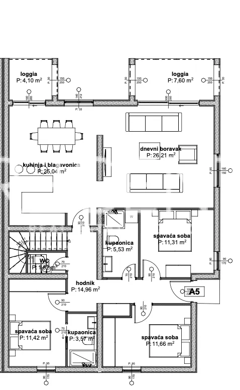 Trogir, Čiovo - Penthouse v luxusnom apartmánovom komplexe blízko mora 76 m2