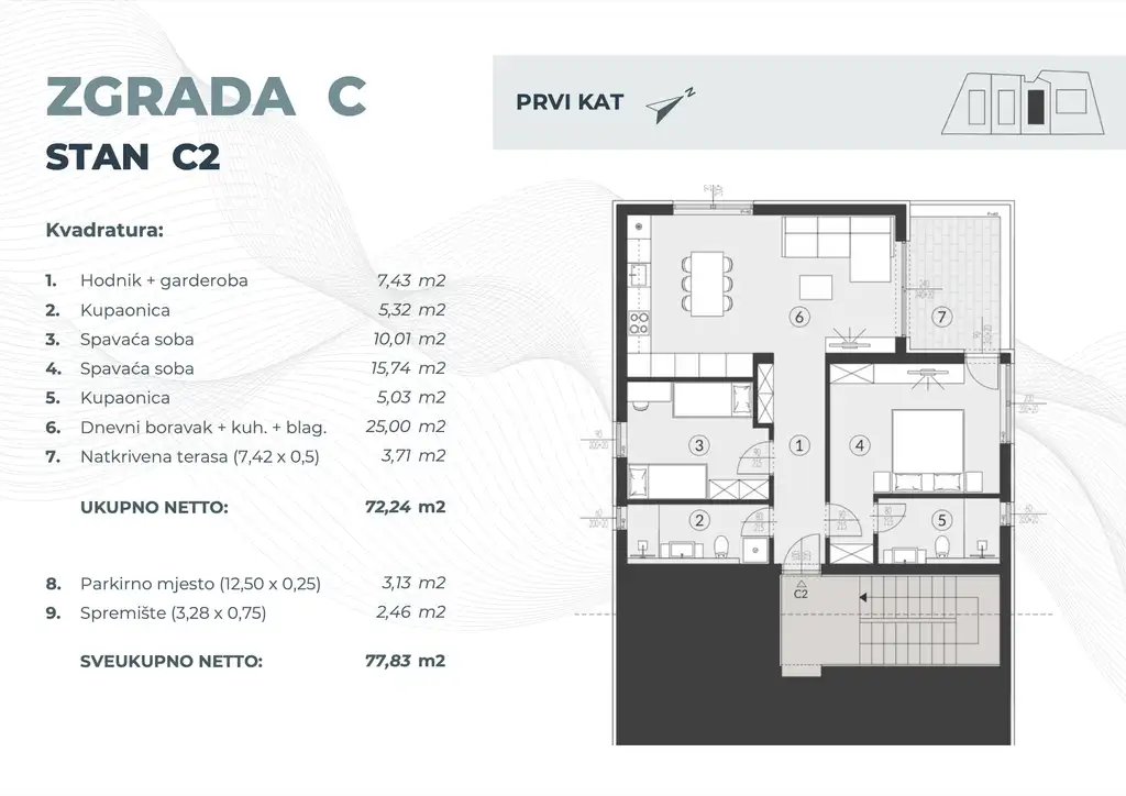 Istria, Fažana - Two-bedroom apartment in a modern new building
