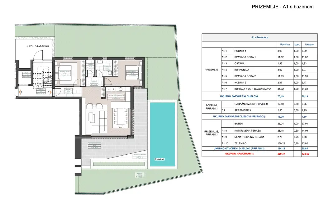 Stanovanje 128,53 m², Opatija, Ičići — novogradnja, bazen, vrt