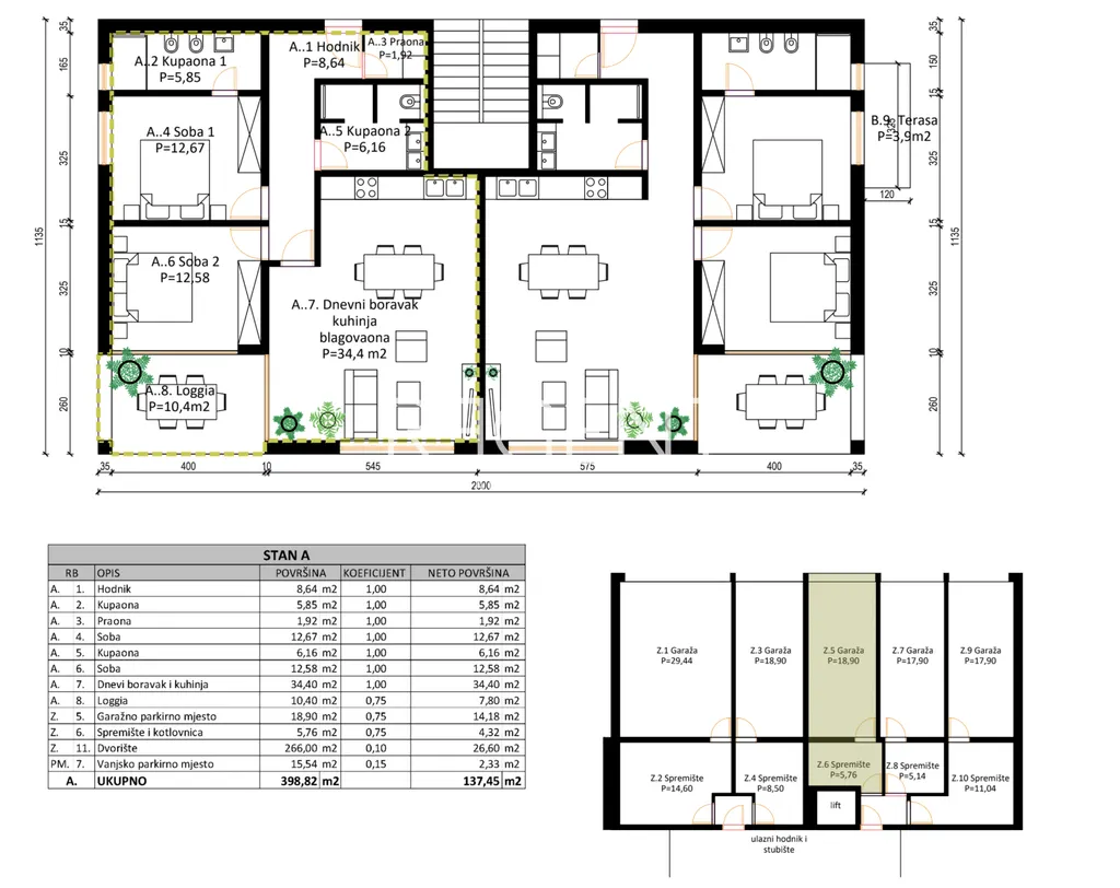 Istrie, Rovinj - Appartement moderne en construction de 137,45 m2