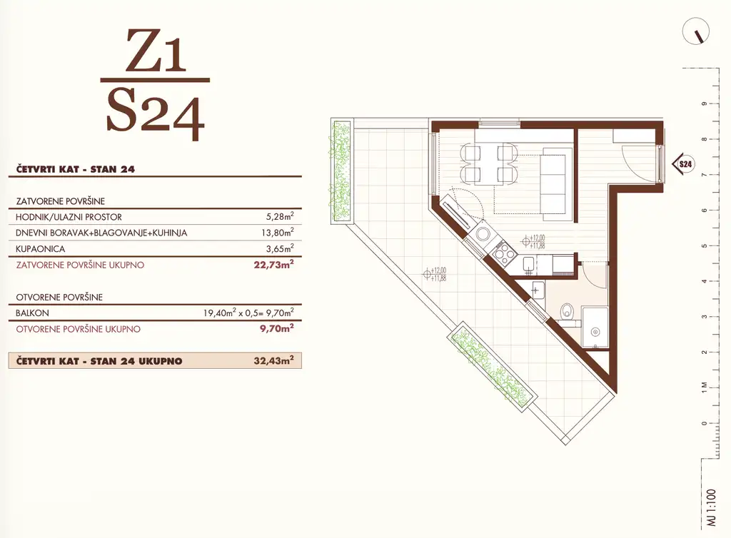 Split, Visoka - Two-bedroom apartment with a terrace and a loggia in a modern new building