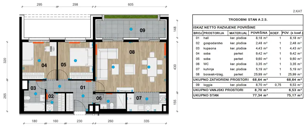 Záhřeb, Črnomerec - Moderní třípokojový byt 75 m2 novostavba